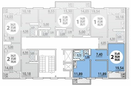 56,8 м², 2-комнатная квартира 5 890 000 ₽ - изображение 28