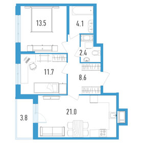 74,5 м², 2-комнатная квартира 16 500 000 ₽ - изображение 92