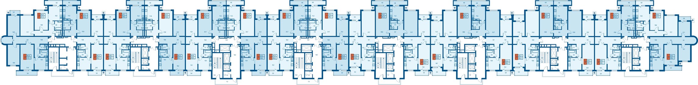 83 м², 3-комнатная квартира 10 800 000 ₽ - изображение 82