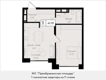 42,8 м², 1-комнатная квартира 22 775 708 ₽ - изображение 13