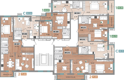 71,4 м², 2-комнатная квартира 7 142 000 ₽ - изображение 23