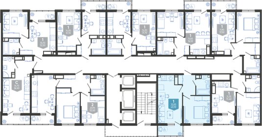 41,1 м², 1-комнатная квартира 6 679 000 ₽ - изображение 51
