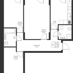 Квартира 78 м², 3-комнатная - изображение 3