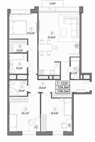 Квартира 106 м², 3-комнатные - изображение 1