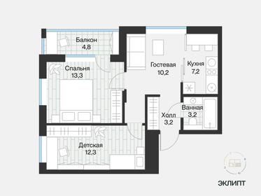 57,8 м², 2-комнатная квартира 6 760 000 ₽ - изображение 40