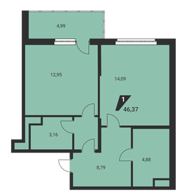 47 м², 1-комнатная квартира 5 800 000 ₽ - изображение 38