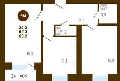 63,8 м², 2-комнатная квартира 5 900 000 ₽ - изображение 42