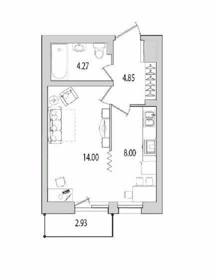 32 м², 1-комнатная квартира 7 500 000 ₽ - изображение 1