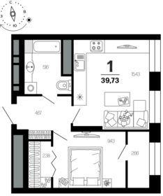 39,7 м², 1-комнатная квартира 4 912 000 ₽ - изображение 66