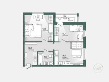 70 м², 3-комнатная квартира 7 900 000 ₽ - изображение 90