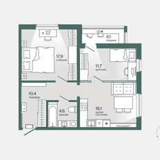 Квартира 63,3 м², 2-комнатная - изображение 4