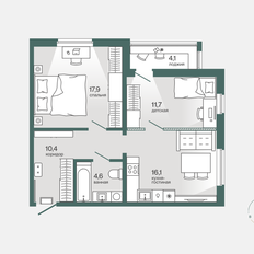 Квартира 63,3 м², 2-комнатная - изображение 5