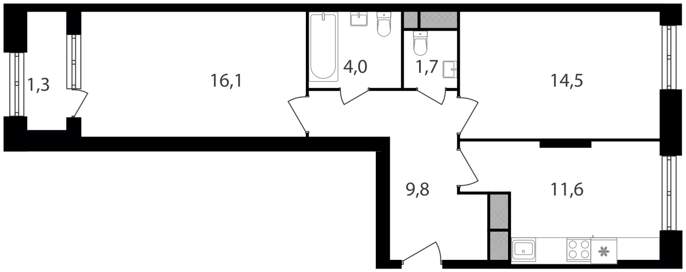 59 м², 2-комнатная квартира 17 281 100 ₽ - изображение 1