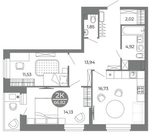 30 м², 2-комнатная квартира 3 100 000 ₽ - изображение 26