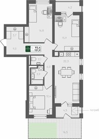 127,7 м², 3-комнатная квартира 10 340 000 ₽ - изображение 15