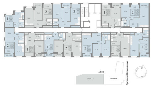 57,5 м², 3-комнатная квартира 8 501 297 ₽ - изображение 39