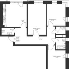 Квартира 99,7 м², 3-комнатная - изображение 3