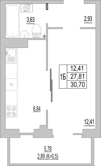 30,1 м², 1-комнатная квартира 2 450 000 ₽ - изображение 77