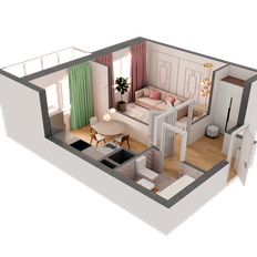 Квартира 42,6 м², 1-комнатная - изображение 2
