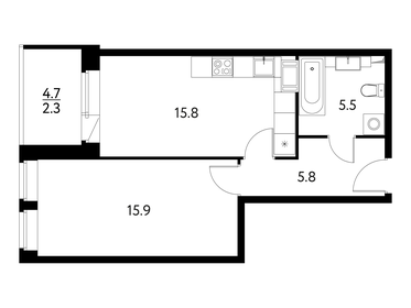 47,5 м², 1-комнатная квартира 5 800 000 ₽ - изображение 57