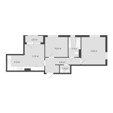 Квартира 62,8 м², 3-комнатная - изображение 2