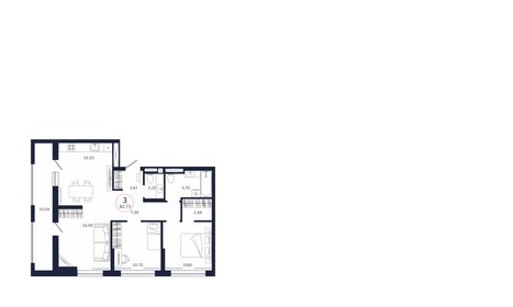 Квартира 82,7 м², 3-комнатная - изображение 3