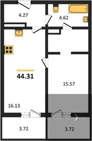 Квартира 44,3 м², 1-комнатная - изображение 1