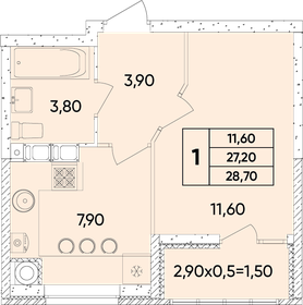 22 м², квартира-студия 2 250 000 ₽ - изображение 130