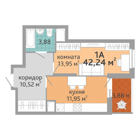 48 м², 1-комнатная квартира 4 800 000 ₽ - изображение 24