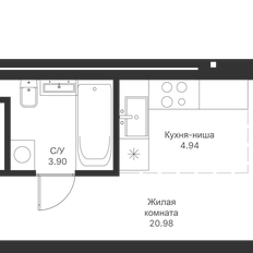 Квартира 30,5 м², студия - изображение 3