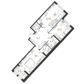 74 м², 2-комнатная квартира 34 029 108 ₽ - изображение 1