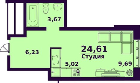 30 м², 1-комнатная квартира 2 100 000 ₽ - изображение 21