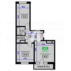 Квартира 62,7 м², 2-комнатная - изображение 2