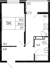 37,1 м², 1-комнатная квартира 4 433 450 ₽ - изображение 24