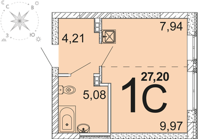 30 м², квартира-студия 3 899 000 ₽ - изображение 42