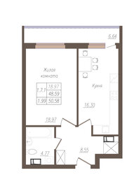 50,4 м², 1-комнатная квартира 4 359 413 ₽ - изображение 9