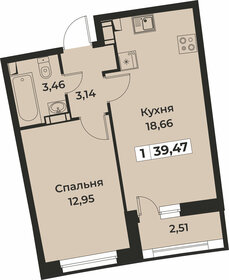 39,5 м², 1-комнатная квартира 6 433 610 ₽ - изображение 53