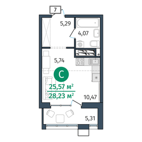 25,5 м², 1-комнатная квартира 4 871 000 ₽ - изображение 15