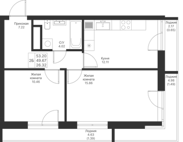 51,6 м², 2-комнатная квартира 11 800 000 ₽ - изображение 79