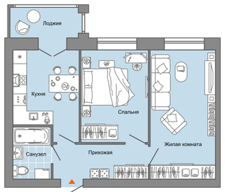 54 м², 2-комнатная квартира 5 507 681 ₽ - изображение 10