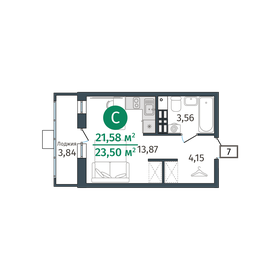 21,6 м², 1-комнатная квартира 3 474 000 ₽ - изображение 21