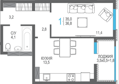 25,1 м², квартира-студия 10 399 490 ₽ - изображение 74