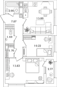 50,5 м², 2-комнатная квартира 15 000 000 ₽ - изображение 72