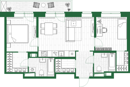 63,7 м², 2-комнатная квартира 11 390 000 ₽ - изображение 65