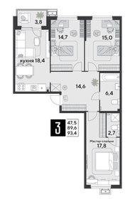 186 м², 4-комнатная квартира 26 999 990 ₽ - изображение 117