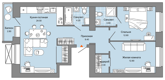 72 м², 3-комнатная квартира 10 302 940 ₽ - изображение 31