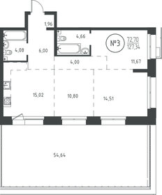Квартира 126,7 м², 3-комнатная - изображение 1