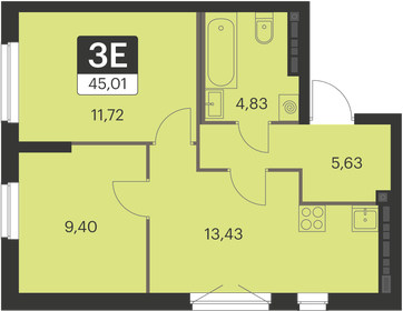 45 м², 2-комнатная квартира 5 500 000 ₽ - изображение 46