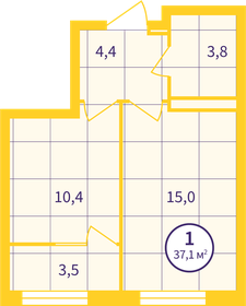 36,1 м², 1-комнатная квартира 5 100 000 ₽ - изображение 86