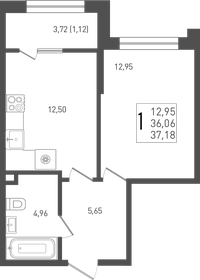28,6 м², 1-комнатная квартира 3 990 000 ₽ - изображение 86